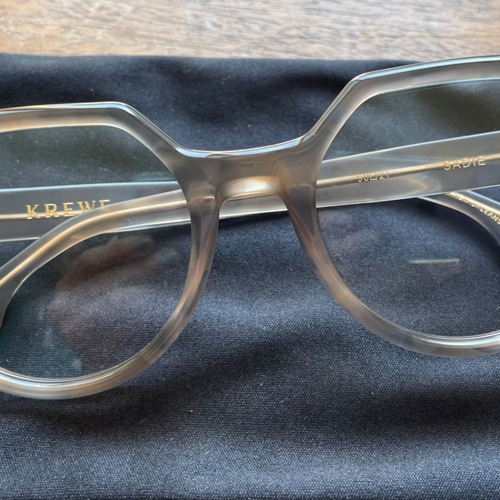 Krewe Translucent Gray Brown Round Geometric Glas… - image 5